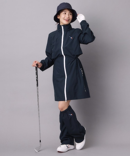 【ADABAT NAVY】レッグカバー付きレインワンピース