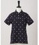 【ADABAT NAVY】モノグラムサッカー半袖ポロシャツ