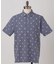 【ADABAT NAVY】モノグラムサッカー半袖ポロシャツ
