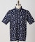 【ADABAT NAVY】シャダンモノグラムプリント半袖ポロシャツ