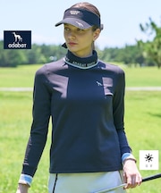 【ADABAT NAVY】UVカット ロゴリブタートルネックプルオーバー
