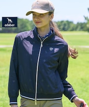 【ADABAT NAVY】モノグラムエンボスジップブルゾン