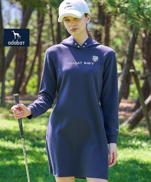 【ADABAT NAVY】長袖フーディワンピース