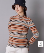 【吸湿発熱】マルチボーダーモックネックT