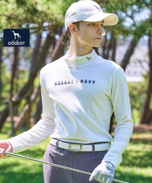 ADABAT NAVY】ブラッシュドサーモモックT｜アダバットの通販｜&mall