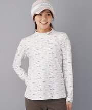 両面起毛レタードプリントモックネックT