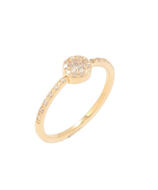 K18ラウンド×メレ ダイヤモンド リング