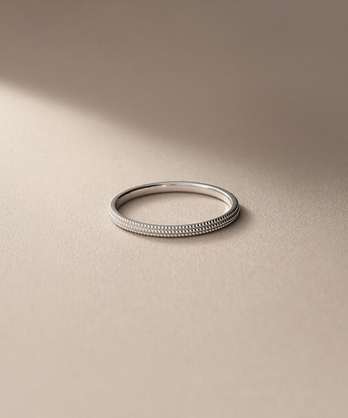 K18ダイヤ×ミルライン パートナー リング（レディース） WG