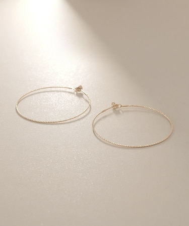 K10カット丸線 フープピアス（中）