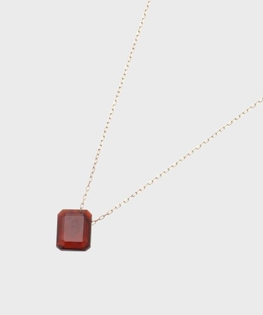 K10カラーストーン（ガーネット）ティルト ネックレス