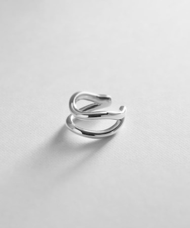 シルバー ラインイヤーカフ ダブルカーブ