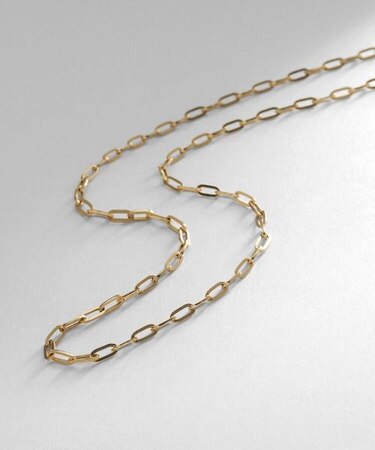 K18中空プリムケーブルチェーン ネックレスM