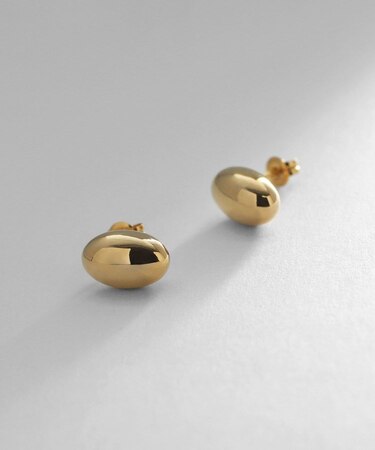 シルバー オーバルモチーフ スタッドピアス GP