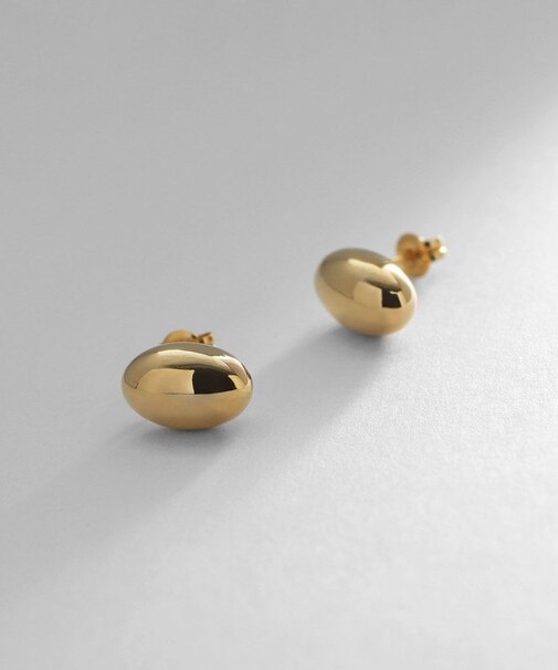 シルバー オーバルモチーフ スタッドピアス GP