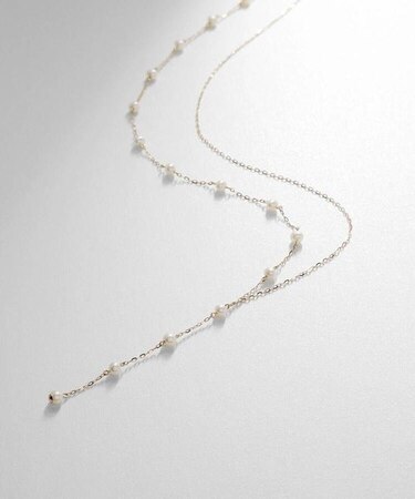 K10パールアシンメトリー Y字ネックレス