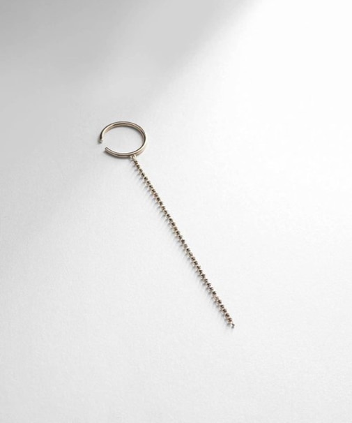 K10カットビーズチェーン イヤーカフ