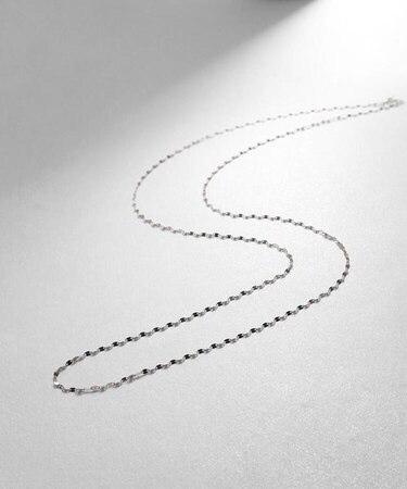 プラチナ フラワークロスチェーン ロングネックレス(65cm)