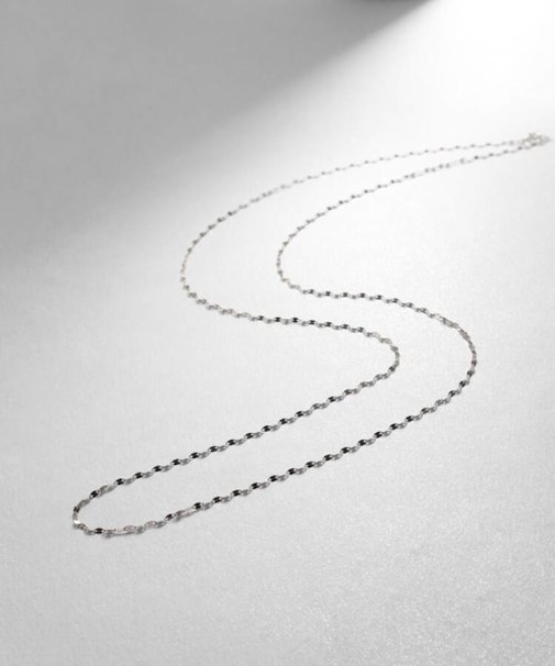 プラチナ フラワークロスチェーン ロングネックレス(65cm)