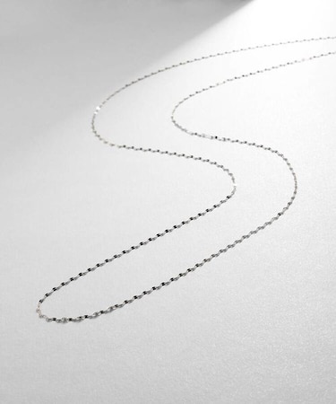 プラチナ フラワークロスチェーン ロングネックレス(90cm)