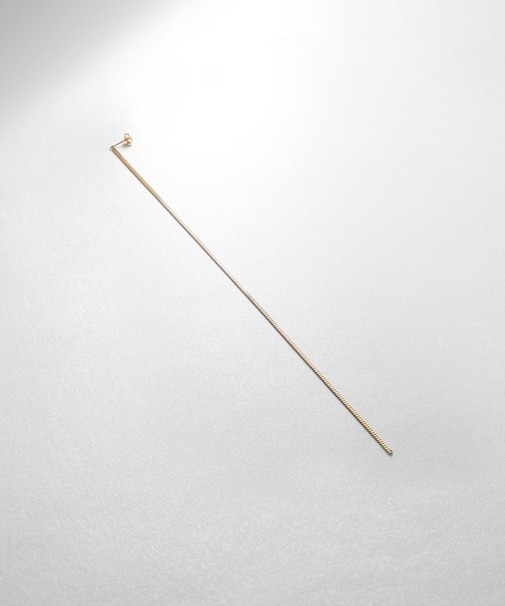 シルバー チェーンピアス フラットカーブロング(片耳用) GP