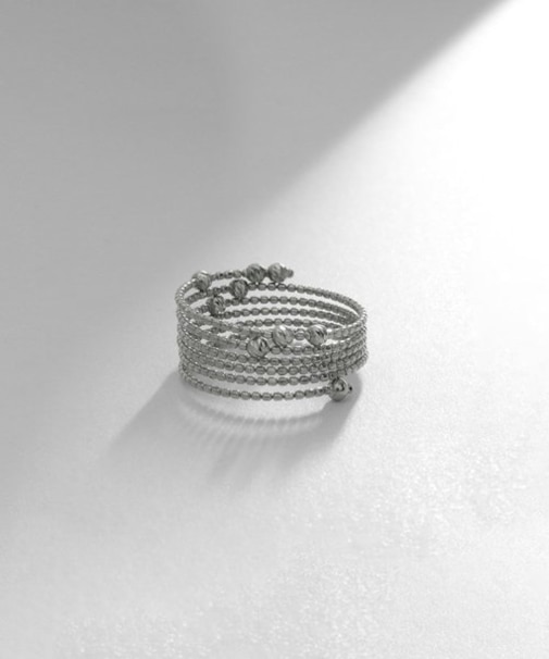 プラチナ ハニー カットボール形状記憶 リング