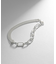 シルバー ミックスチェーン ケーブルカーブ ドレープ ブレスレット