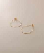 K18オメガチェーン フープピアス小