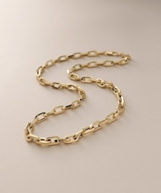 K18中空オクタゴンケーブルチェーン ネックレス