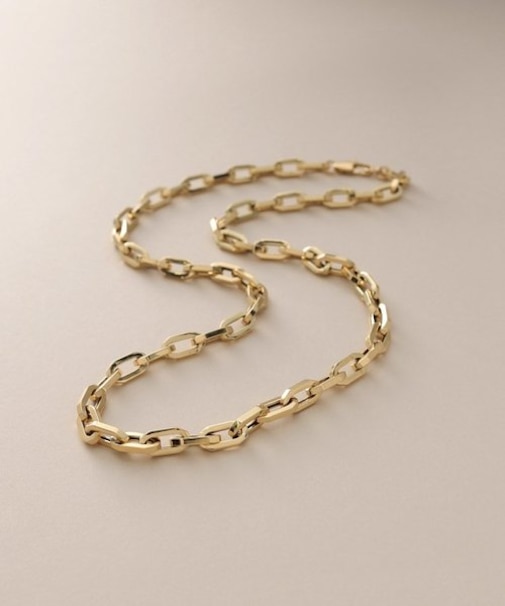 K18中空オクタゴンケーブルチェーン ネックレス