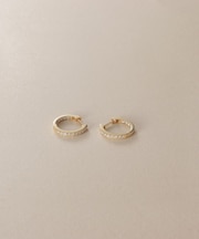 K10ダイヤモンド インサイドダイヤ 中折れピアス