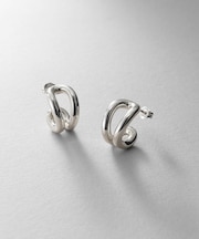 シルバー スモールフープ ニュアンスループピアス