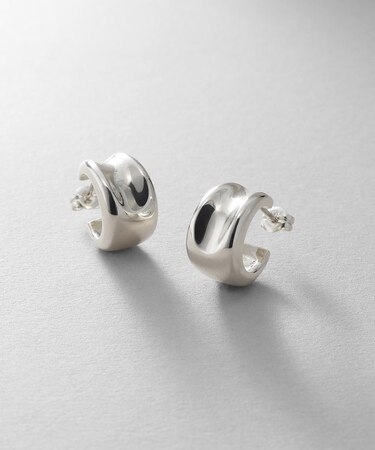 シルバー コンケイブピアス
