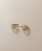 K18ダイヤモンド クロスライン ワンタッチピアス