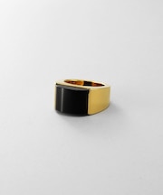 シルバー オニキス バフトップカットリング GP
