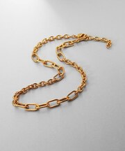 シルバー オルタネートチェーン ケーブル・オーバルネックレス GP