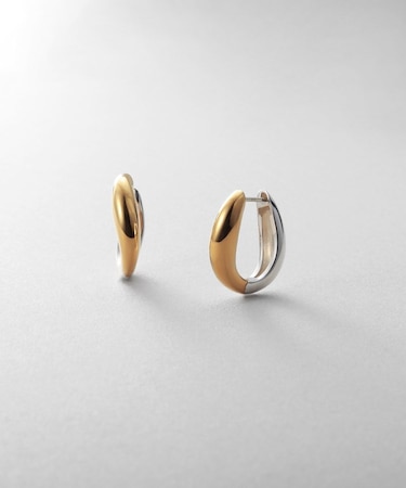 シルバー コンビカラー ハギーフープ ニュアンスピアス