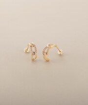 K10ダイヤモンド キヘイチェーンモチーフ スタッドピアス