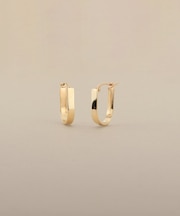 K10平打ち楕円 フープピアス