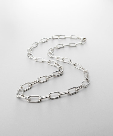 シルバー デザインチェーン ケーブルグラデーションネックレス