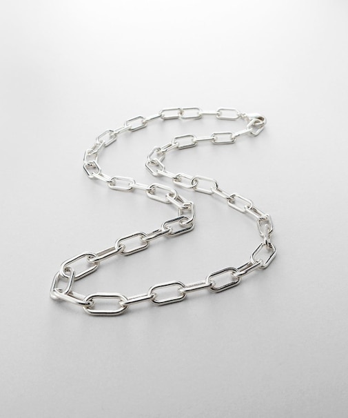 シルバー デザインチェーン ケーブルグラデーションネックレス