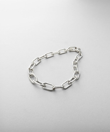 シルバー デザインチェーン ケーブルグラデーションブレスレット