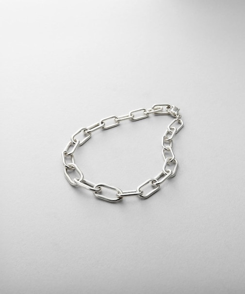 シルバー デザインチェーン ケーブルグラデーションブレスレット