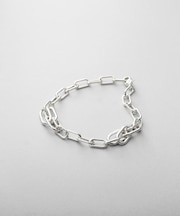 シルバー デザインチェーン ケーブルタングルブレスレット