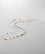 シルバー コンビカラー デュアルペタルネックレス