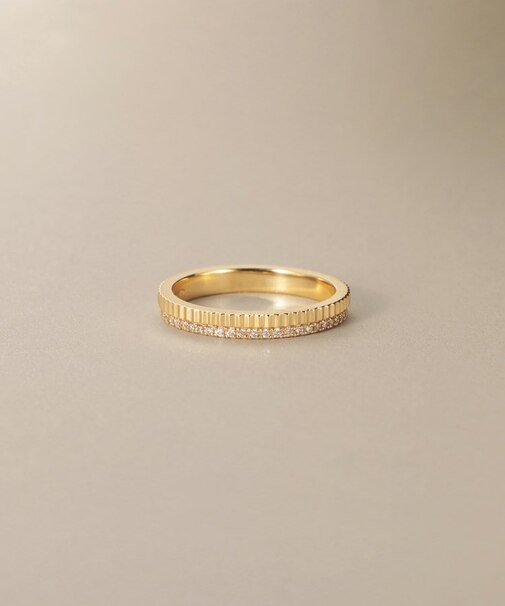 K10ダイヤモンド 縦溝 リング