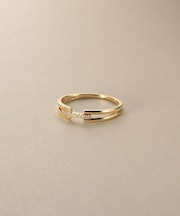 K10ダイヤモンド ブリッジ リング