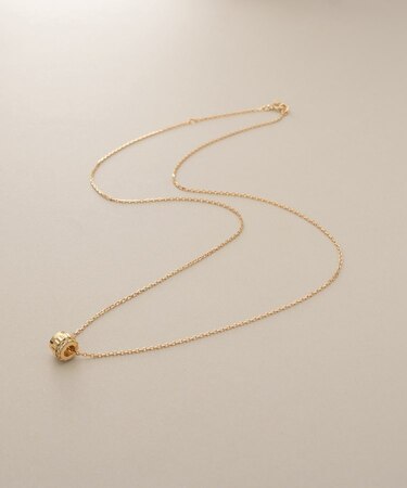 K18ダイヤモンド 縦溝ビーズ ネックレス