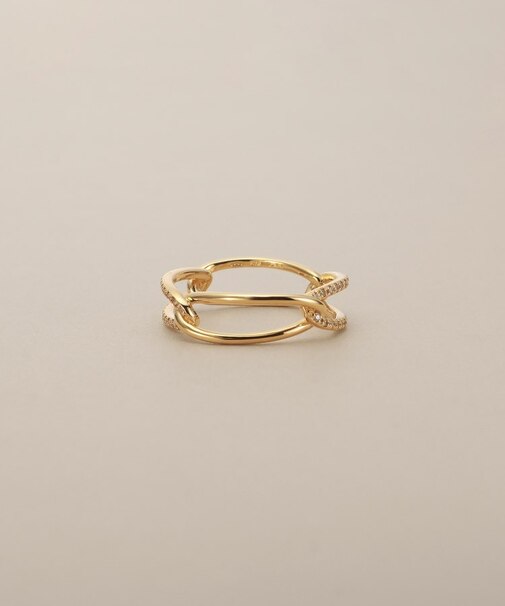 K18ダイヤモンド PCチェーン リング