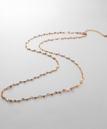 シルバー デザインチェーン デュアルペタルネックレス（60cm）GP