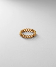 シルバー カーブチェーンモチーフピンキーリング GP